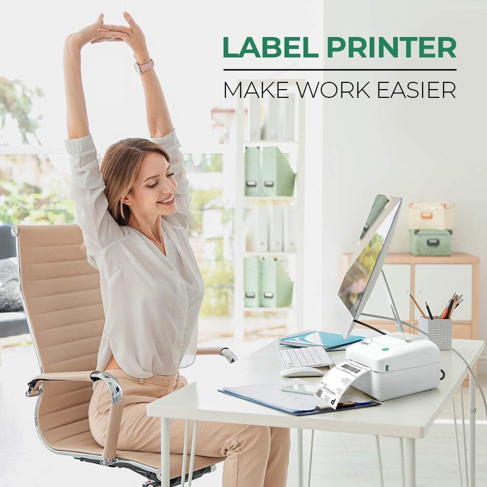 MUNBYN USB Thermal Label Printer for Windows Mac 4x6 Thermal Printer One-Click Set up Shipping Label Printer Great for Labeling, Filing, Mailing, Barcodes and More