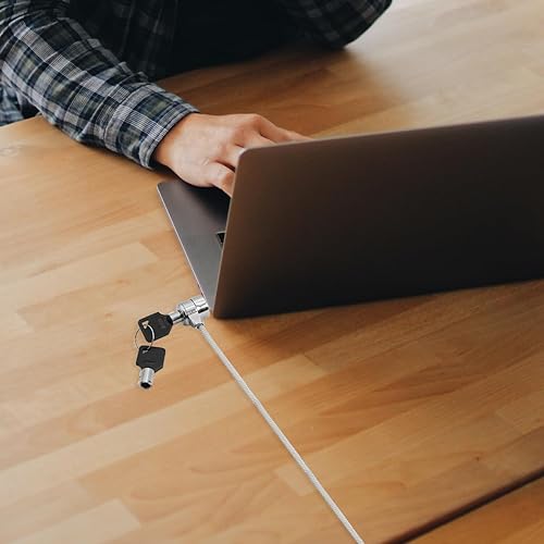 Miniatura 9 de Candado de cable para laptop, cerradura de cable de seguridad de hardware con llaves, cerradura de combinación antirrobo para proyector de