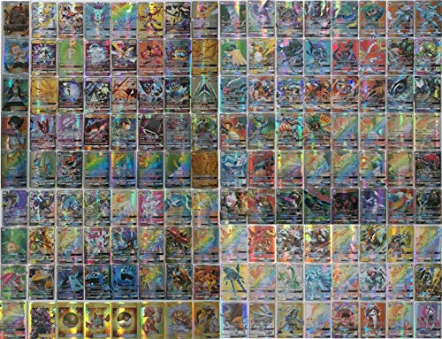 Flyglobal Carte de Pokemon Jeux de Cartes 120 Pcs Pokemon Style Carte de Pokemon Full Art 109GX+11TRAINER Jeu de Cartes Amusant de Pokemon