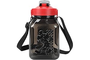Bioworld Disney Mickey Mouse Ears Water Bottle With Carrying Strap For Adults