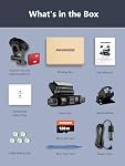 PRUVEEO Dash Cam, 4 Caméra de canal FHD 1080Px4, Avant, gauche, droite et arrière, avant et arrière intérieur, construit dans GPS WiFi, 256 GB Max, Gratuit 128GB Carte, D90-4CH