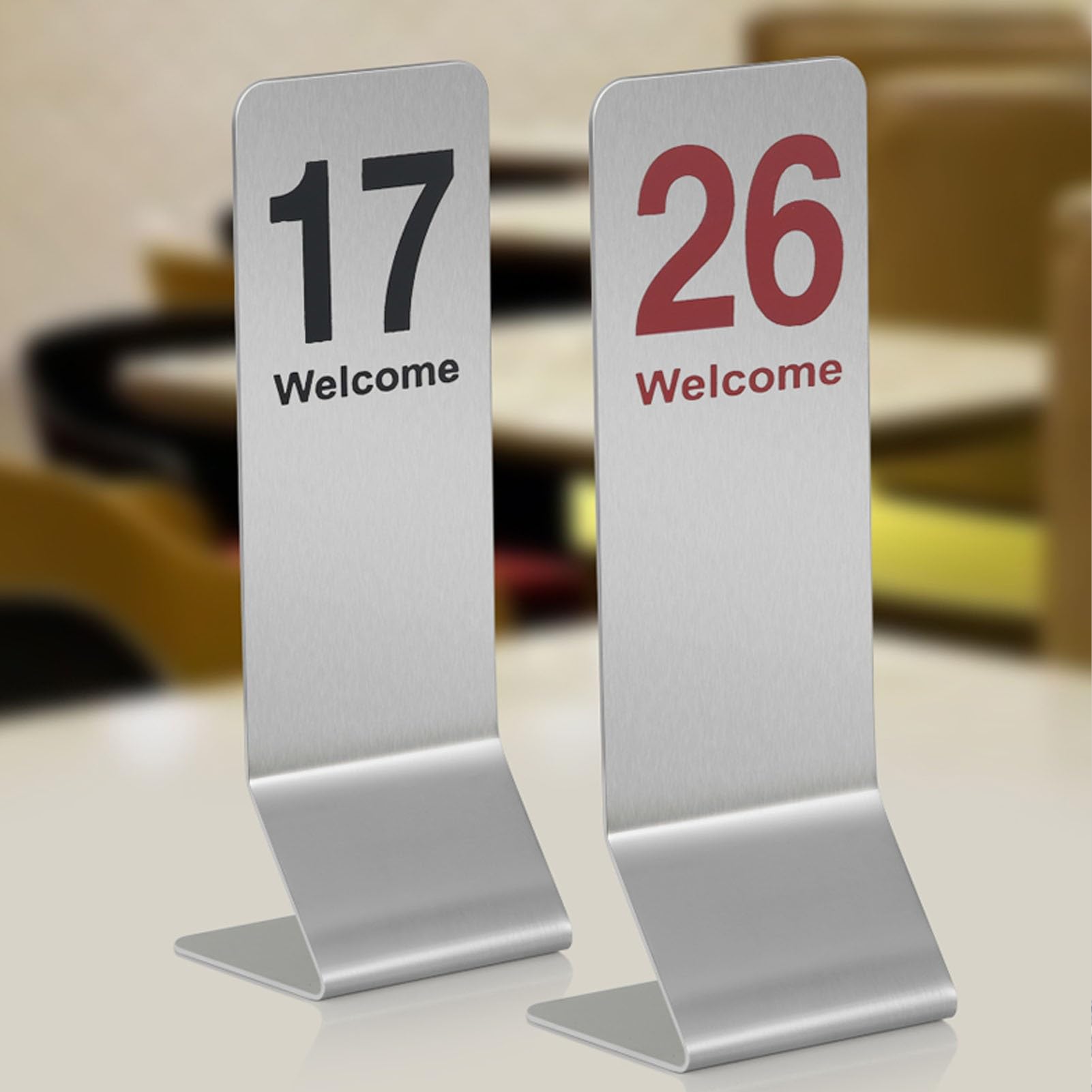Numery Stołów ze Stali Nierdzewnej 1-10/20/30, Dwustronne, Numery Stolików do Restauracji, Z Solidną Podstawą, do Kawiarni, Hoteli I Bankietów(Red,1-5)