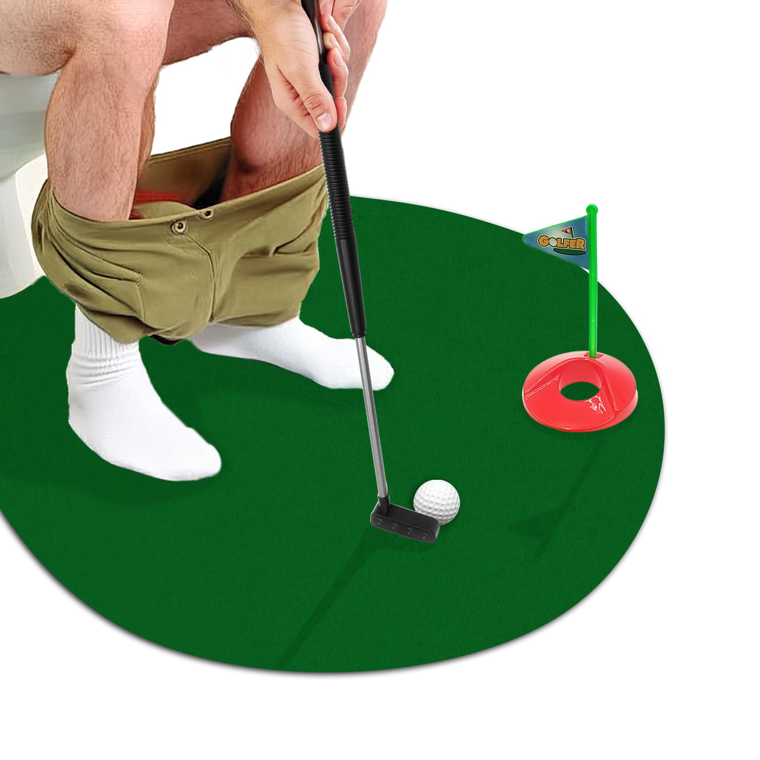 Mad Monkey Mini Golf Game with Racket & Balls Toilet Golf Set Toilet Mini Golf