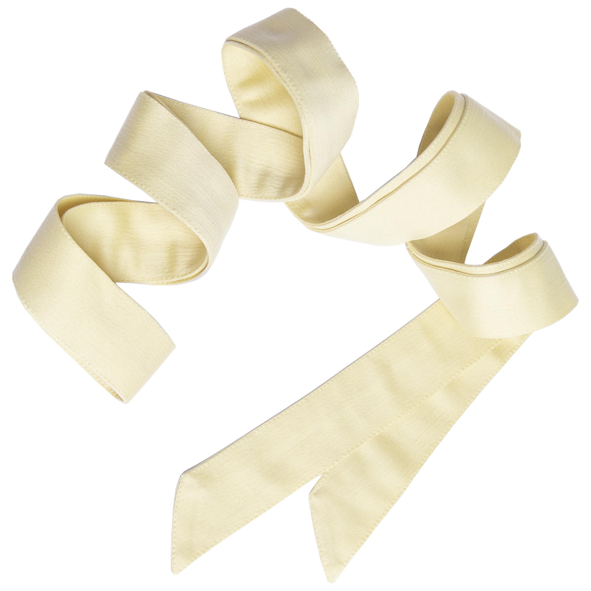Maya Deluxe Womens Sash Belt Ladies Satin Sash Tie Ribbon Bow Accessory for Bridesmaids Bridal Wedding Prom Evening Occasion Lemon L-XL
