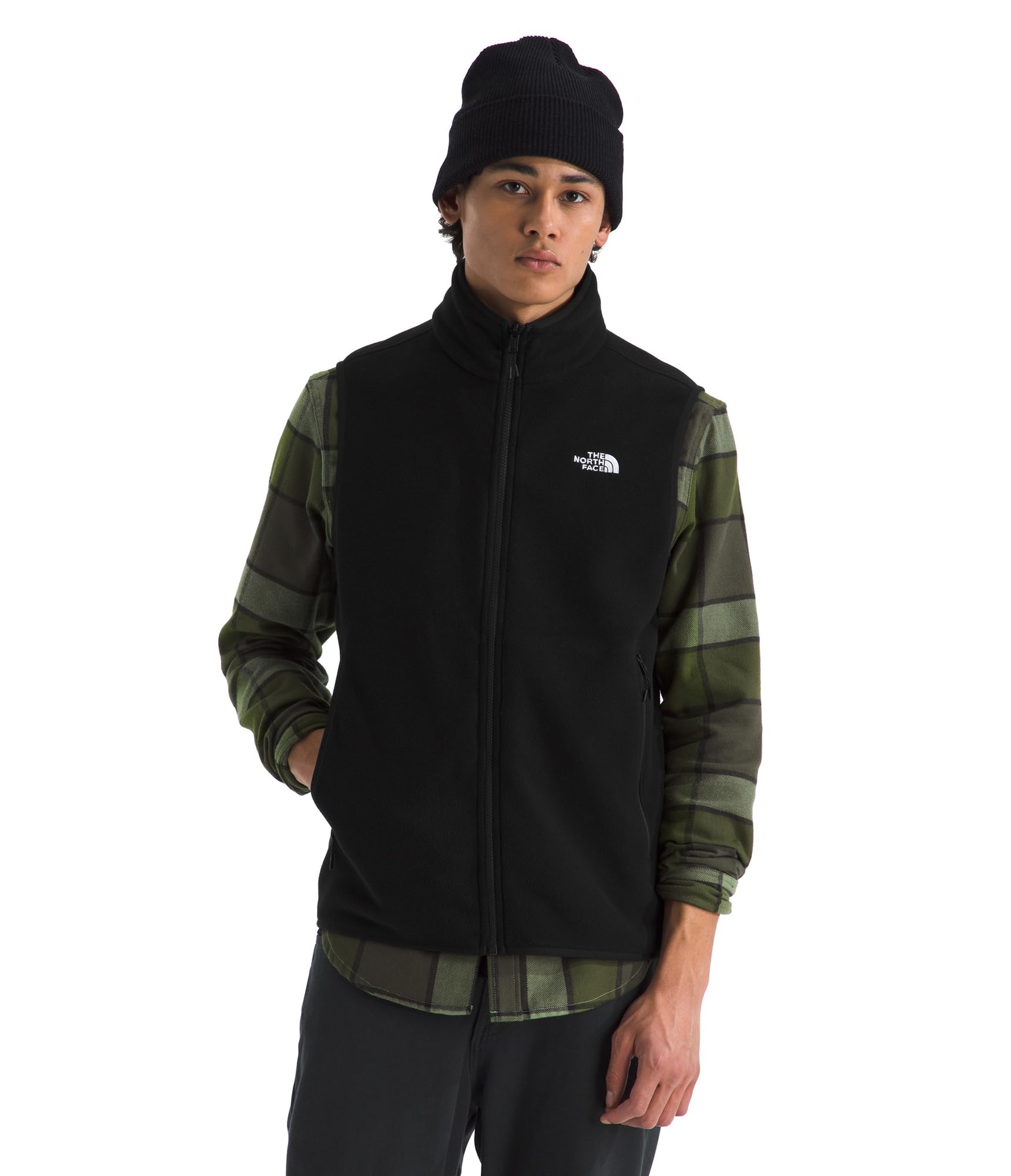 The North Face mens Glacier Fleece Vest | Zippered Hand Pockets & Stretch Binding on the Collar, Armhole & Hem