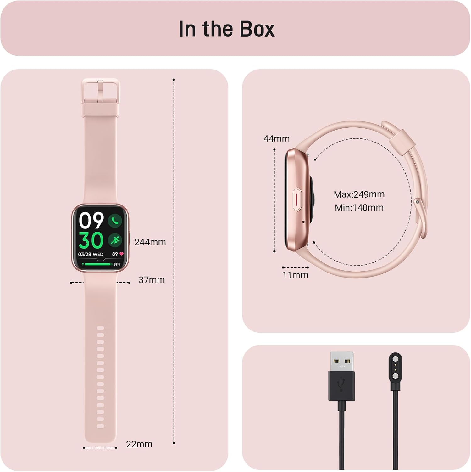 Tensky Smart Watch for Women Android & iPhone, Alexa Built-in, 1.8" Touch Screen Fitness Tracker with Answer/Make Calls, 3ATM Waterproof Heart Rate/Sleep/SpO2 Monitor, Pedometer, 100+ Sport Modes - Image 7