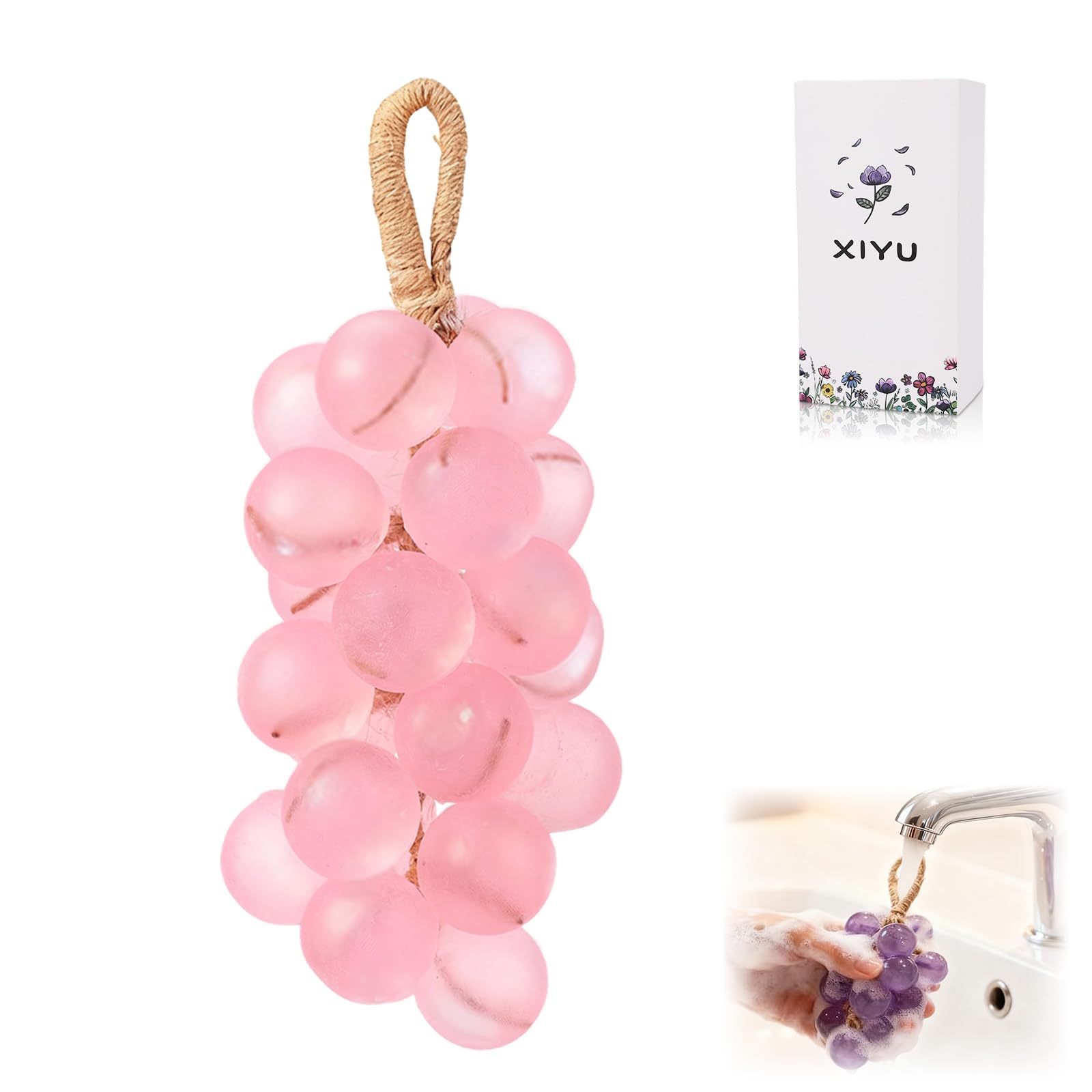 Grape Soap Grape Soap on a Rope for Women Men Handcrafted Grapes Bunch Soaps Decorative Soaps Bars DIY