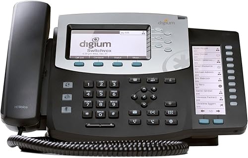 Digium Inc. Teléfono, D70 6-Line SIP con voz HD, pantalla retroiluminada, versión internacional, teclas icono 1TELD071LF