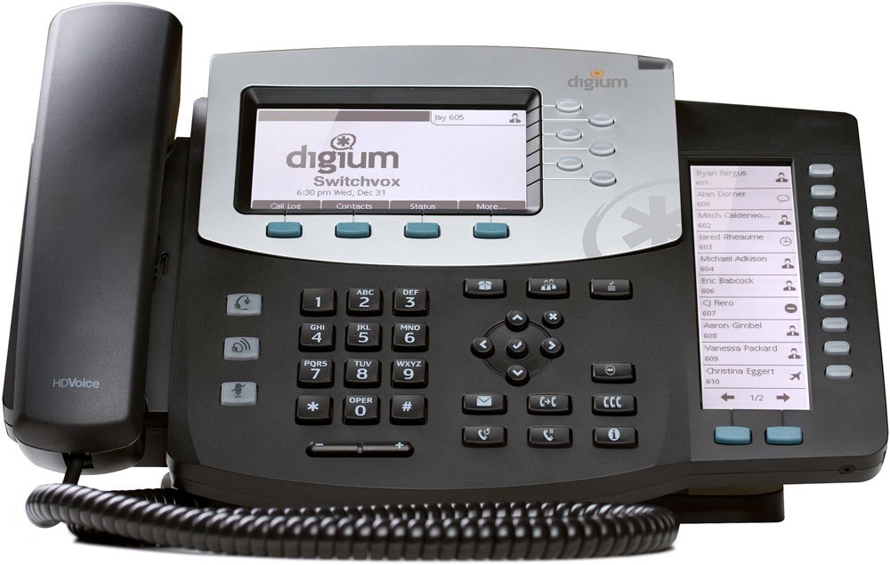 Digium Inc. Phone, D70 6-Line SIP with HD Voice, Backlit Display, International Version, Icon Keys 1TELD071LF