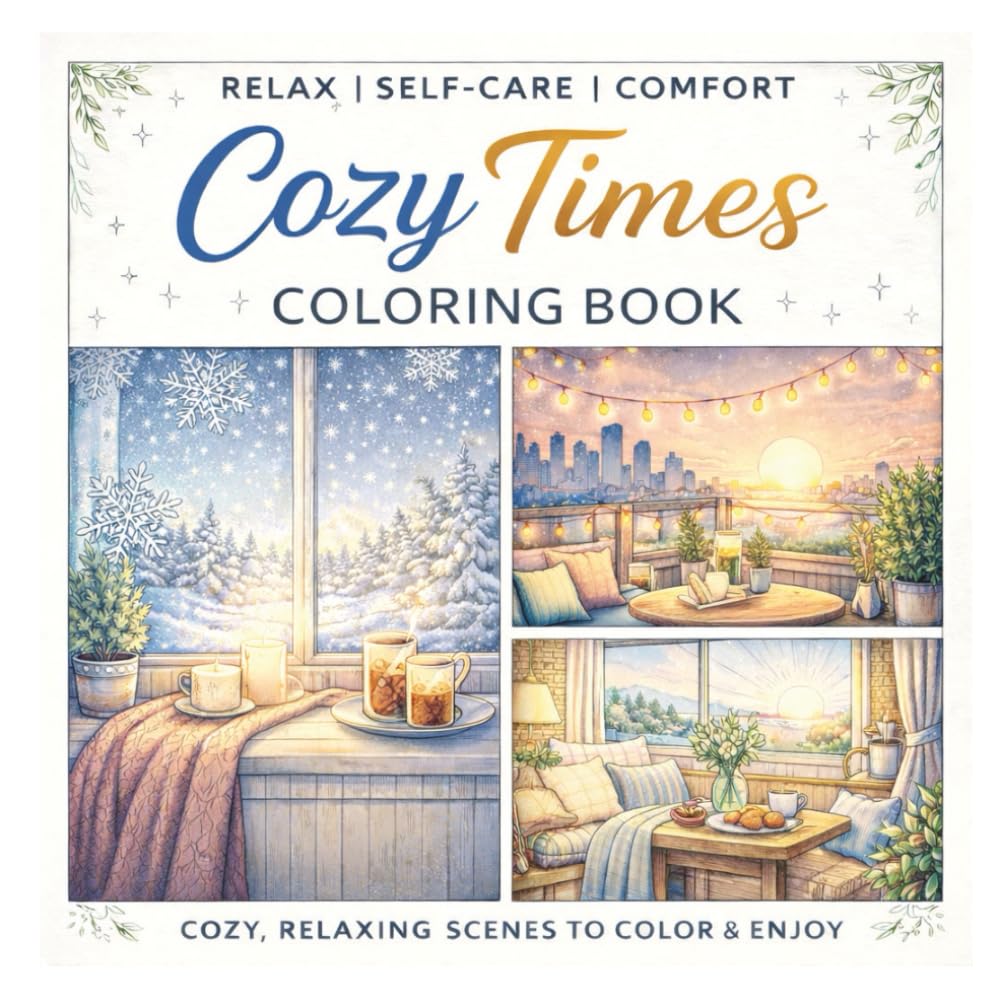 Cozy Times Coloring Book: Relaxing and Heartwarming Scenes for Teens and Adults