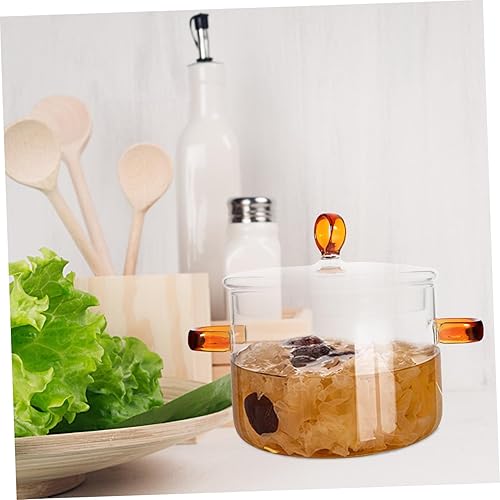 Miniatura 7 de Healeved Cacerola de vidrio para leche, olla transparente, cacerola para guisar, olla de vidrio para alimentos, olla para horno, olla para fideos,