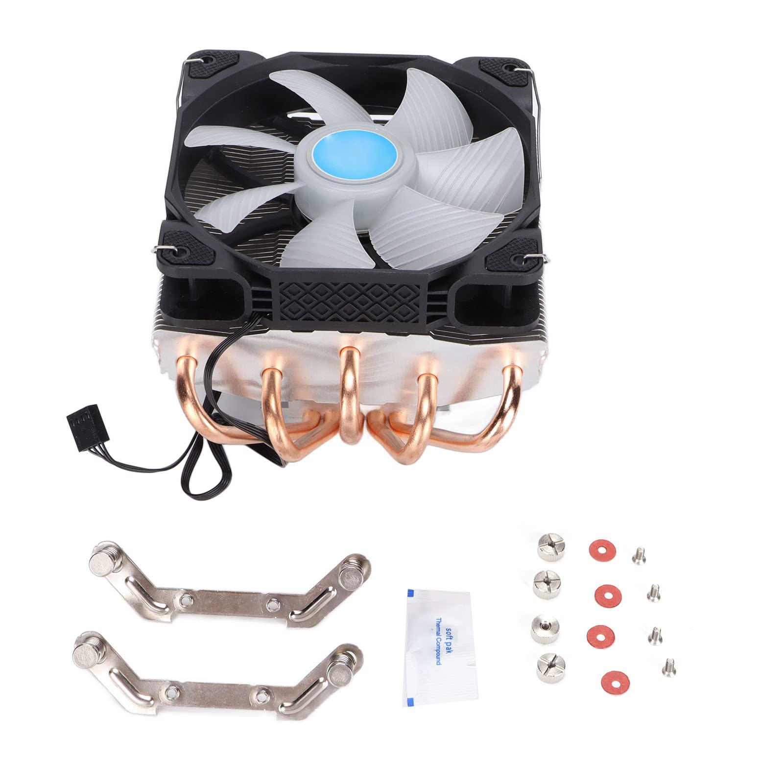 Enfriador de CPU Buena disipación de calor Control inteligente 5 tubos de cobre Ventilador PWM Silencio Ventilador de CPU RGB para computadoras de escritorio para enchufes y