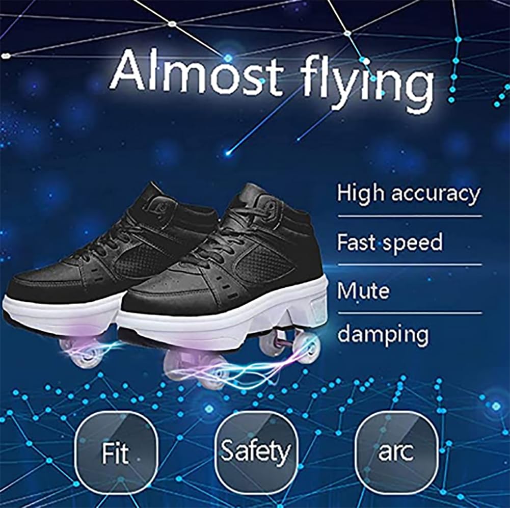 Scarpe con rotelle, Pattini a rotelle per Bambini, Pattini LED Luce per Ragazzi e Ragazze, Scarpe con Automatiche Rotelle Retrattile, Outdoor Multisport Scarpe da Skateboard