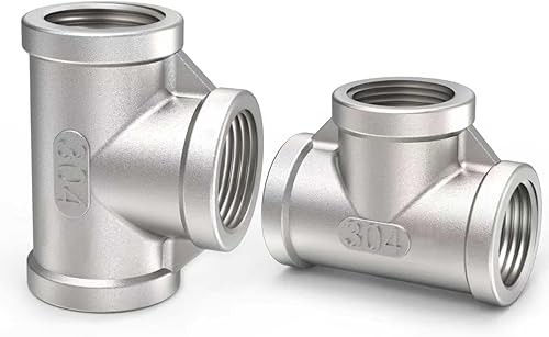 ChillWaves Instalación de tubería de acero inoxidable 304, adaptador de rosca hembra NPT de 34 "x 34" en T de 34 "x 34" (2 unidades)