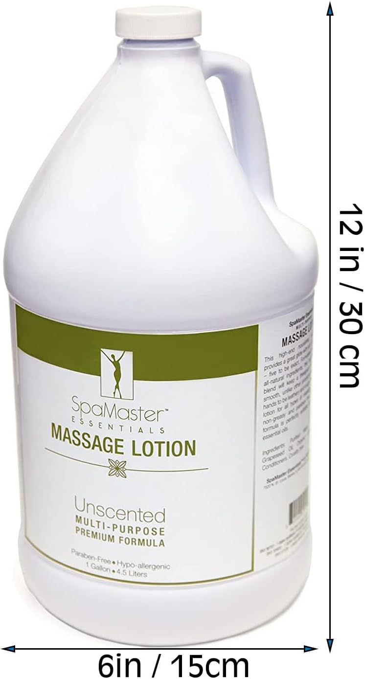 Organic Unscented Massage Lotion – Vitamin-Rich & Water-Soluble Formula, 1 Gallon (Clear) – Ideal for Smooth, Relaxing Massages & Skin Nourishment