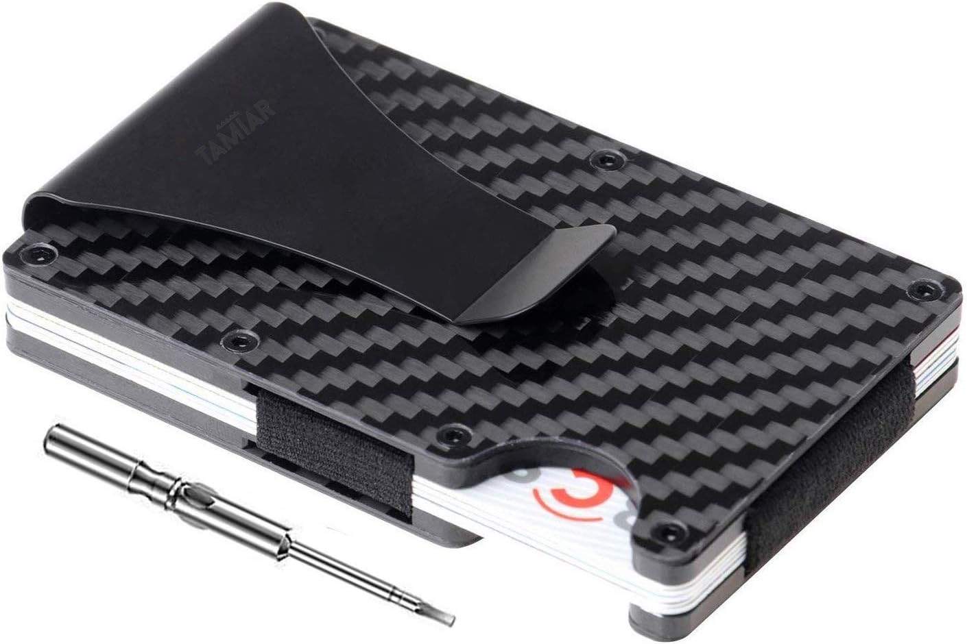 Carbon Fiber Wallet - Minimalist Wallet - RFID blocking Metal Wallet | Up to 12 cards - Mens Slim Credit Card Holder