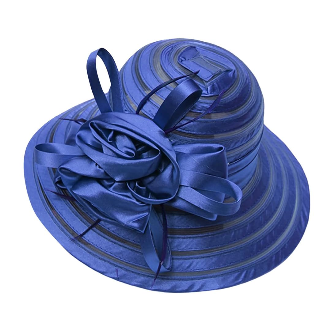Yeuyyben Cappello estivo da donna in rete parasole da spiaggia con visiera, cappello da sposa