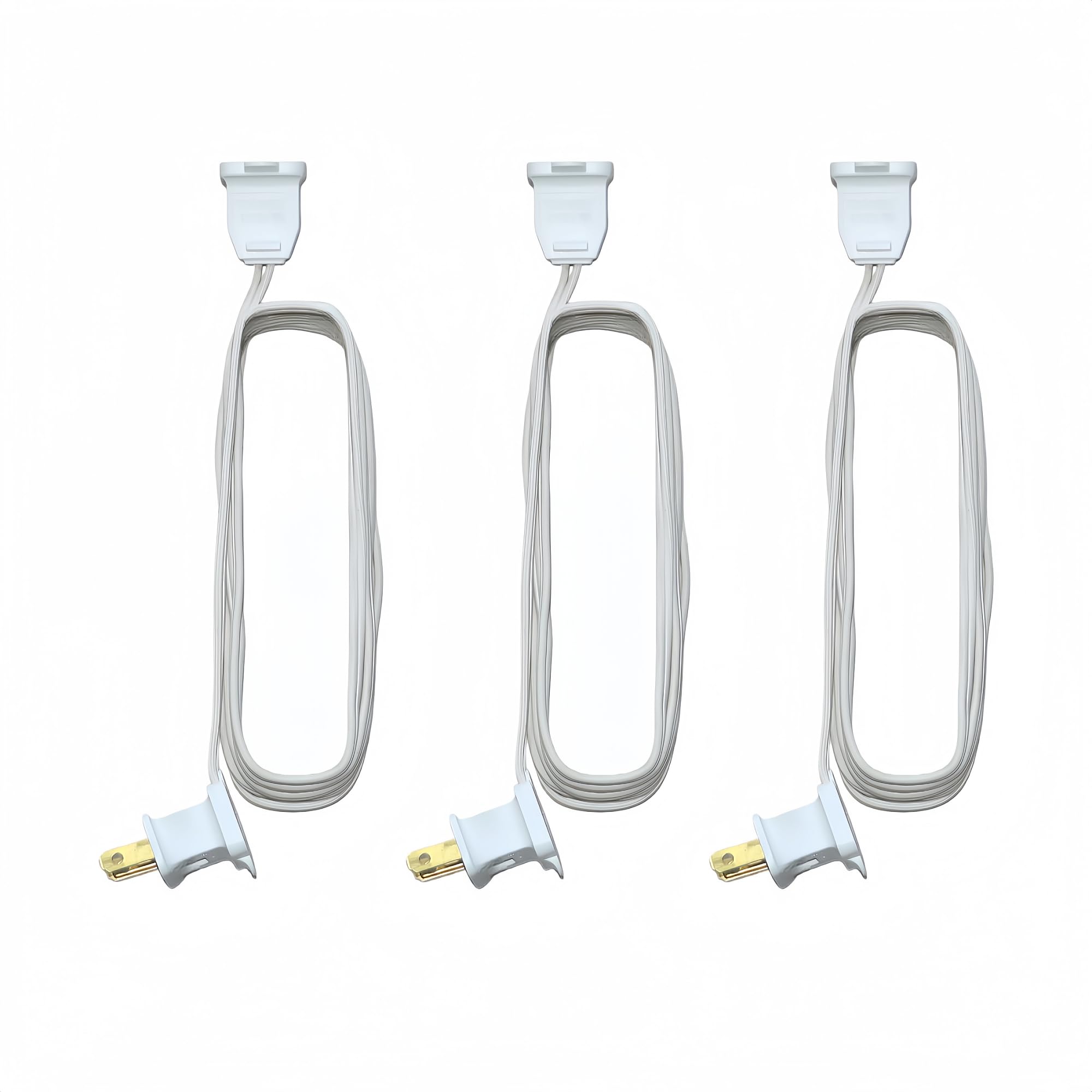 JinBest 22AWG CXTW Extension Cord - 6 Ft White Power Cord with