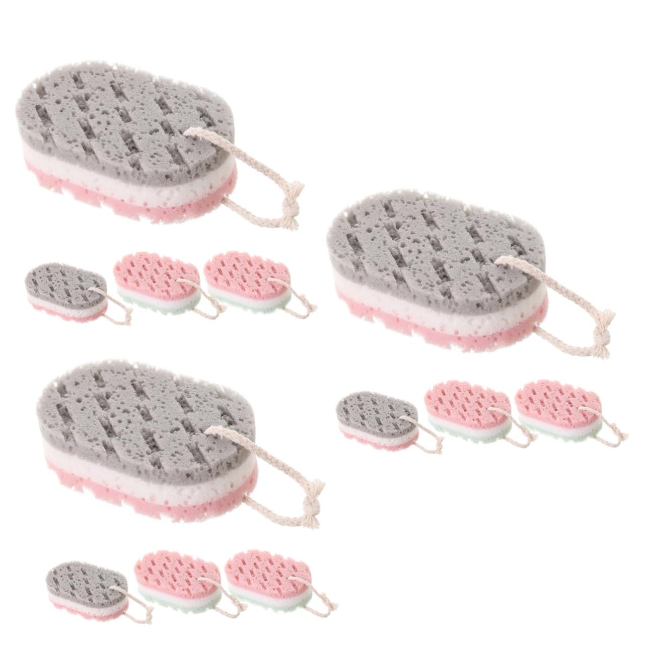 minkissy Juego de 3 Esponjas Exfoliantes para Y Baño Suaves Y Suaves para La Espalda para Navidad 4 Unidades X 3
