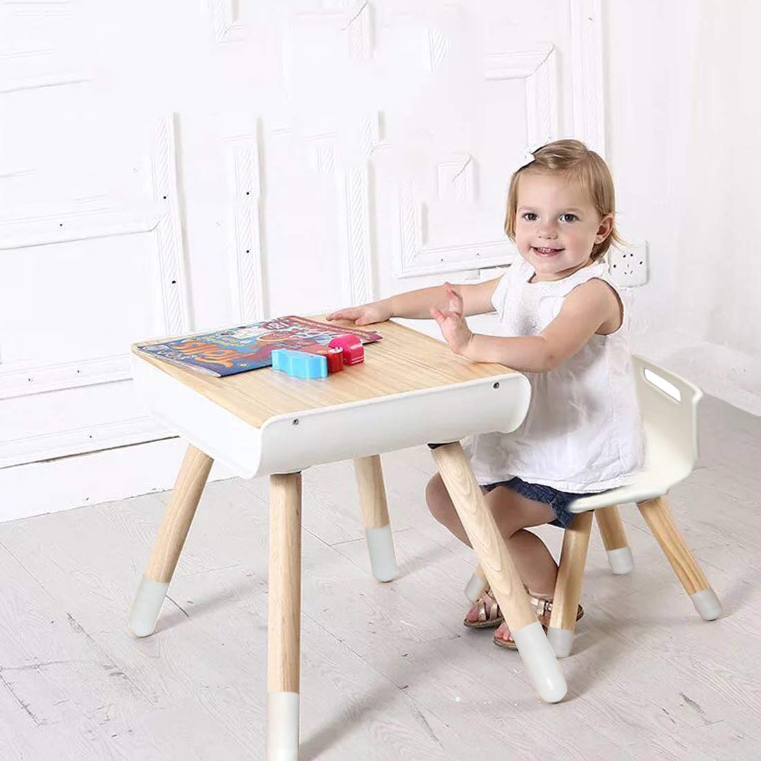 wooden high chair turns into table