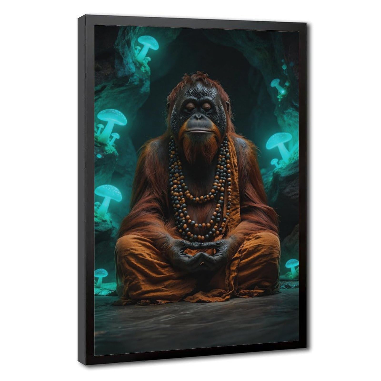 Bareronor Zen Ape Meditating Canvas Poster for Dorm Room Decor Gift