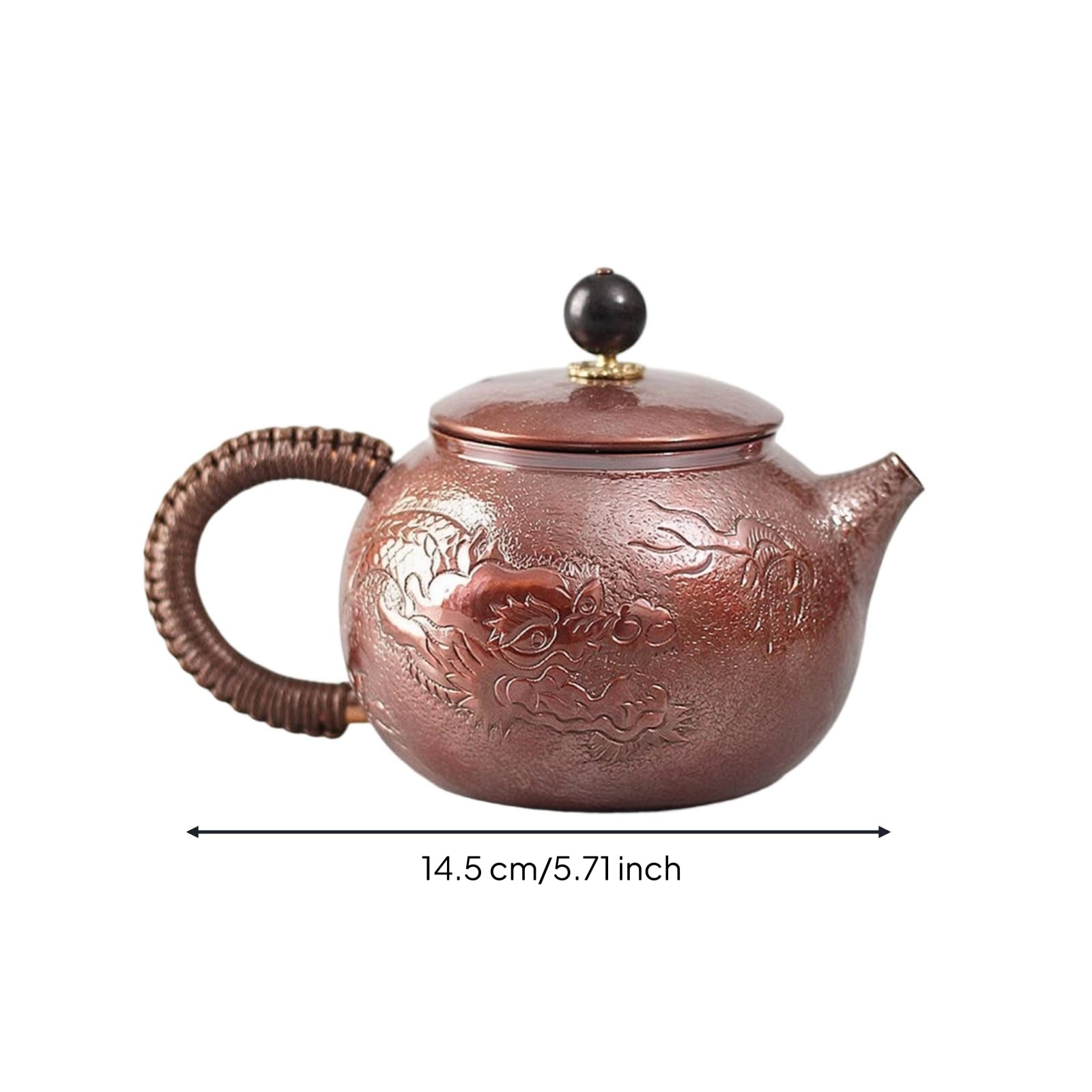 Tetera Cobre Martillado Tetera con Tapa Vintage Hervidor para Aficionados Al Té, style to 8