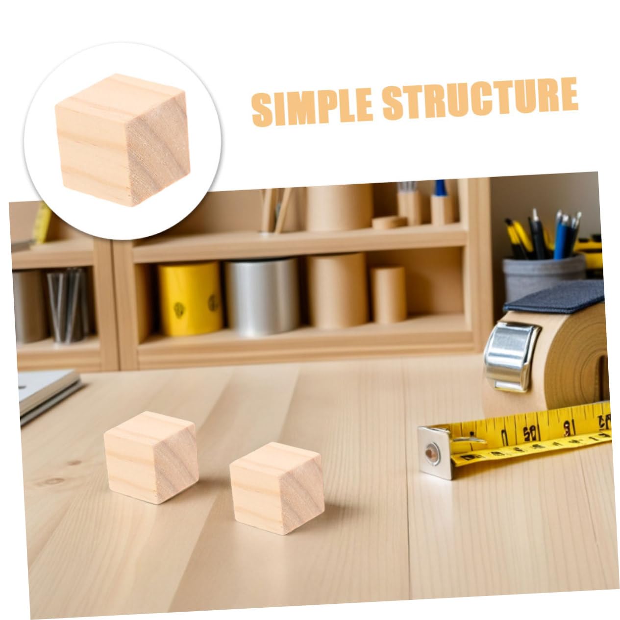 20 Stück Holzklötze Naturbelassene Quadratische Bauklötze Bausteine Montessori Stapelspielzeug Kreative DIY Holz Würfel für Vorschule und Bastelprojekte