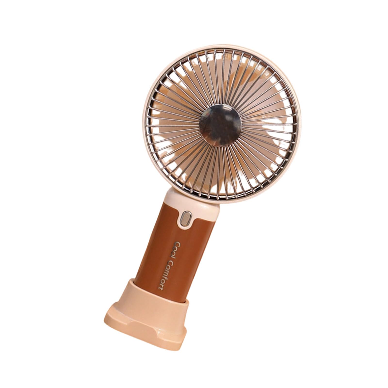 Uqezagpa Coffee Color Portable Handheld Desk Fan Rechargeable Powerful Fan Personally Cooling Tool For Outdoor Camping Traveling Enduring Outdoor Portable Handheld Desk