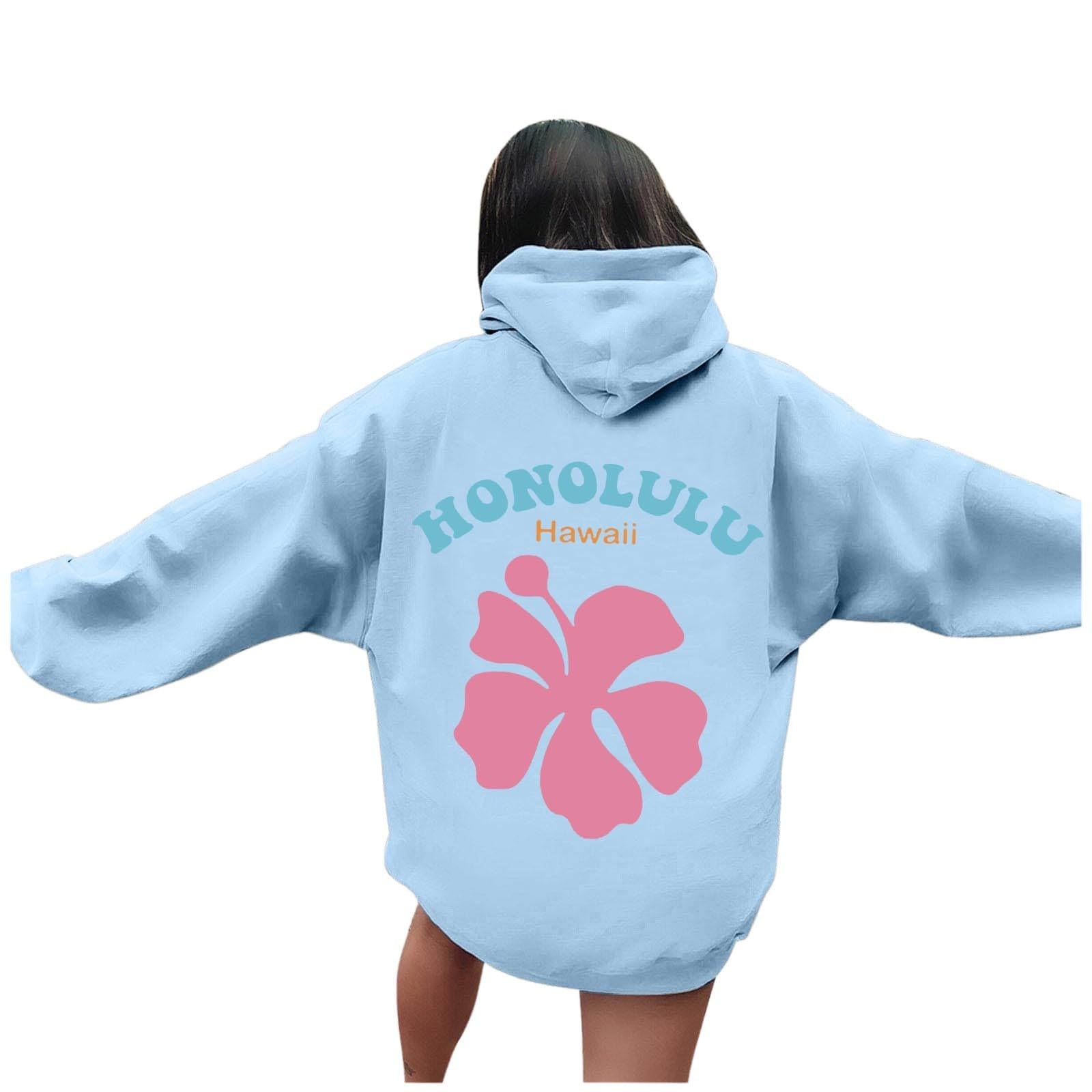 Hoodies for Women Uk Pink Palm Puff Hoodie Oversized Sweatshirt Y2k Hoodie Streetwear Ladies Hoodies Lightweight Hoodie Graphic Sweatshirt Hoodies for Teen Girls Back Print Hoodie Ladies Jumpers