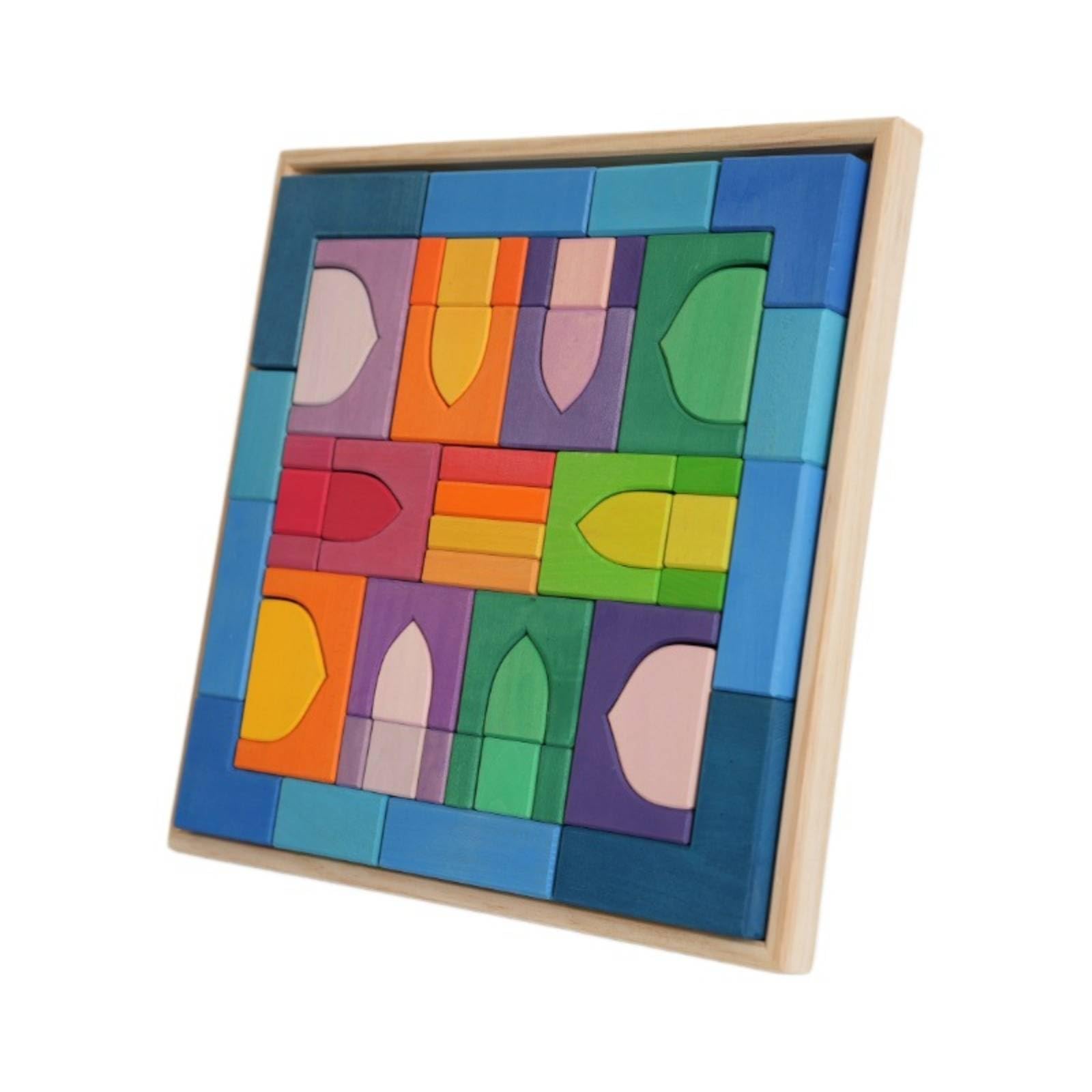 Blockpuzzle Glatte Oberfläche Holzpuzzlebrett Feinmotorik Farblernspiel für Kleinkinder
