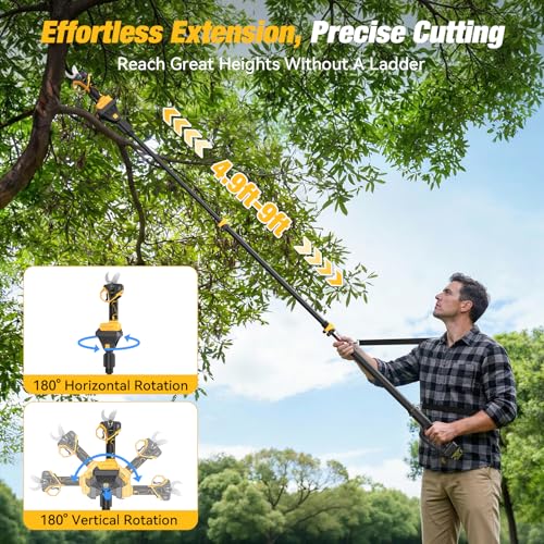 Image of 2-In-1 Electric Pruning Shears for Dewalt 20v Max Battery, 1.6 inch Cutting Diameter Cordless Pole Pruners 20v - Brushless Motor, 4 Modes Electric Pruning Shears for Gardening & Tree Trimmer (No Battery)