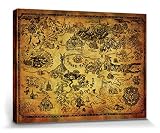 mapa hyrule link to the past Listo para colgar 1art1 The Legend of Zelda Póster Impresión En Lienzo Mapa De Hyrule Cuadro En Bastidor De Camilla De Madera  Mural XXL  Imagen 80x60 cm