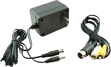WirelessFinest Audio Video RCA AV Cable Adapter Cord + AC Power Supply To External TV Screen Monitor For SEGA Genesis 1 Original MK1601 First 16 Bit Version ONLY Gaming Systems Console Game Bundle Set