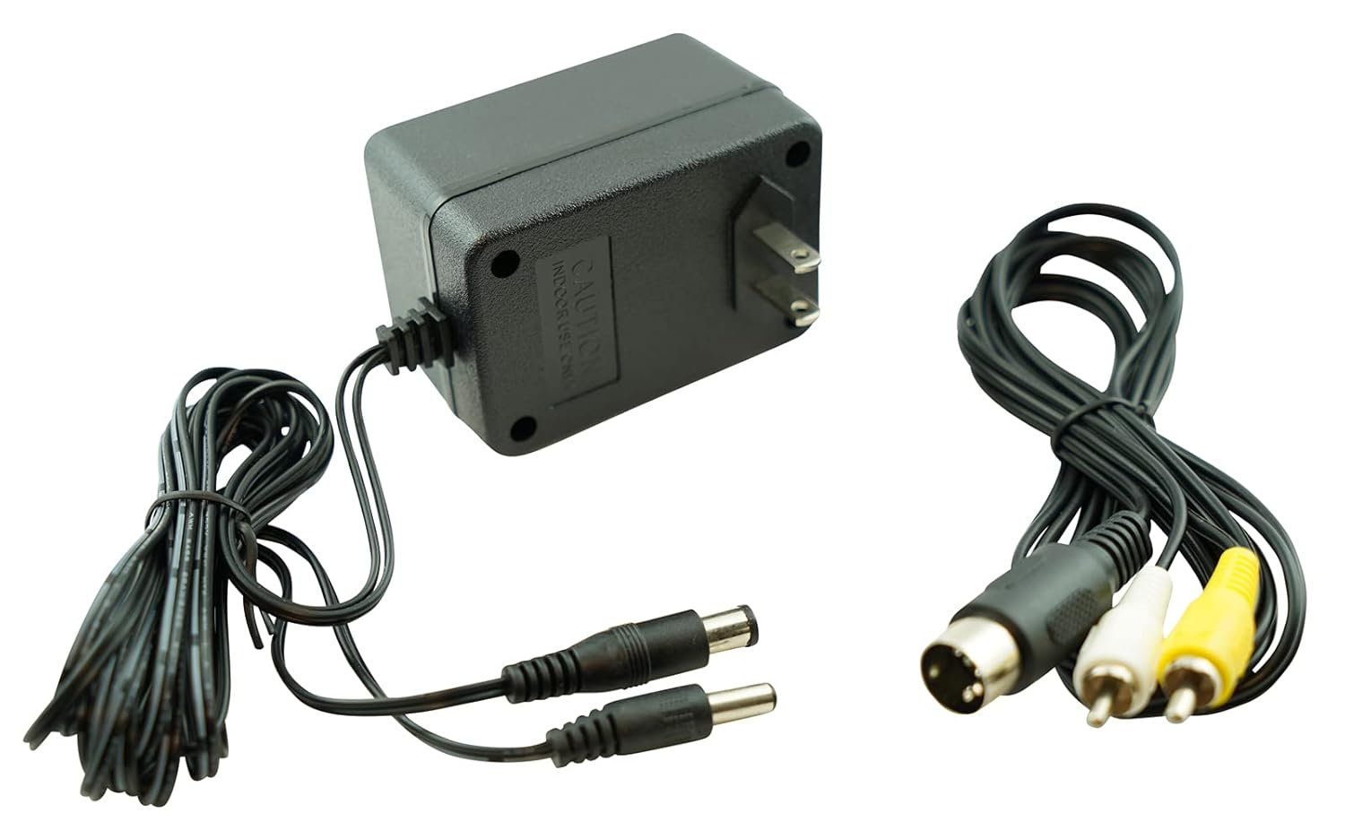 WirelessFinest Audio Video RCA AV Cable Adapter Cord + AC Power Supply To External TV Screen Monitor For SEGA Genesis 1 Original MK1601 First 16 Bit Version ONLY Gaming Systems Console Game Bundle Set