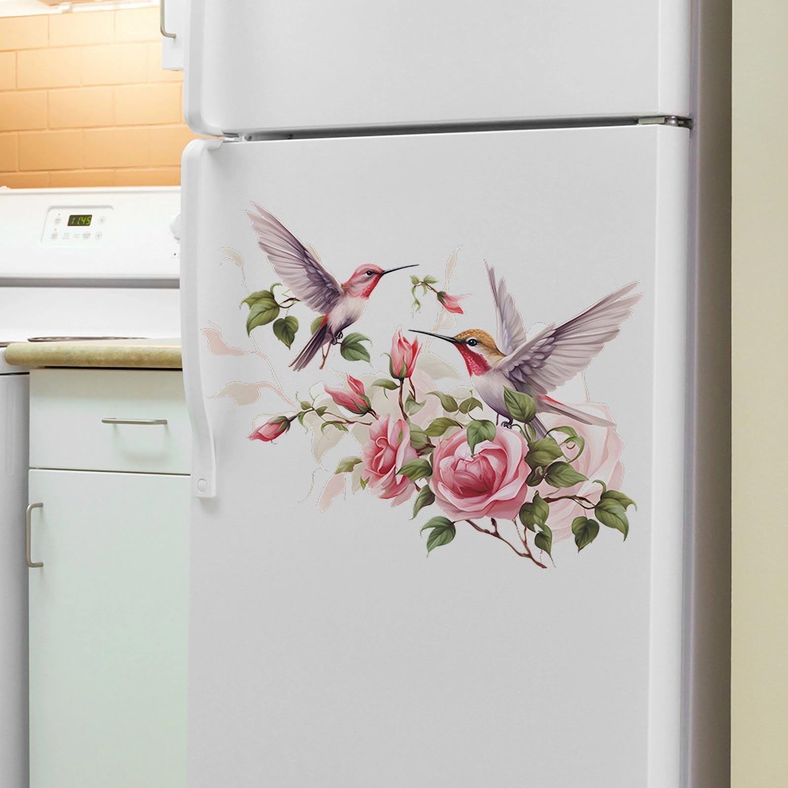 Peach Blossom Hummingbird Wall Decals - Removable Vinyl Stickers For Nursery, Bedroom & Living Room