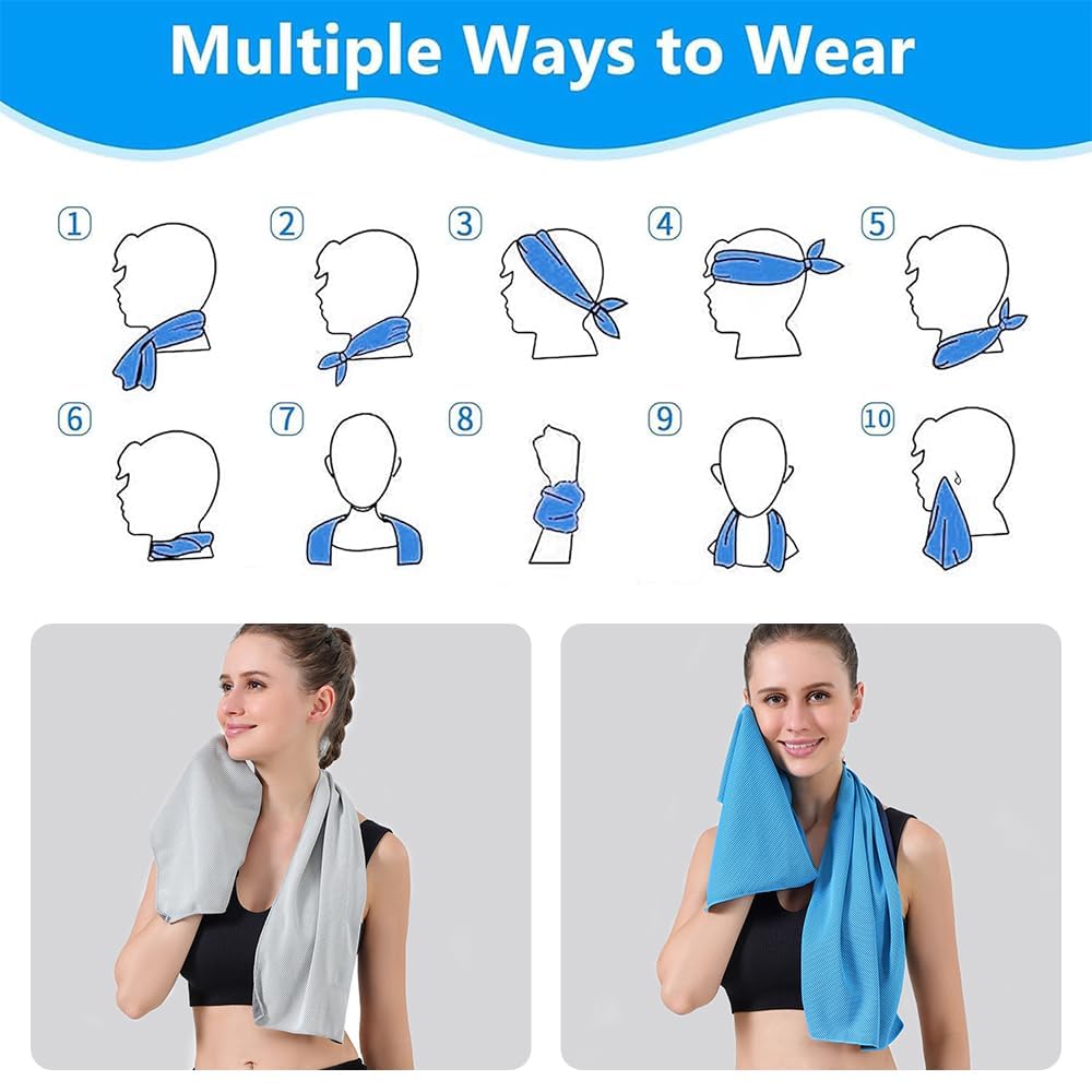 3 Stück Ręcznik Sportowy 30 X 90 Cm Z Etui Silikonowym Chłodzący Fitness Na Siłownię Treningowy Szybkoschnący Ręcznik Do Biegania