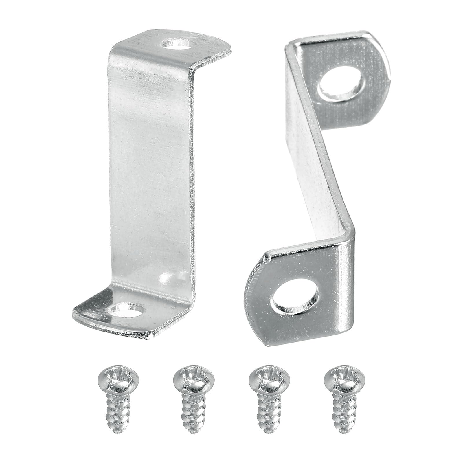 uxcell 20 Pcs 1 1/4" Offset Canvas Clips, Picture Framing Mirror Clips Z Shape Canvas Painting Mounting Clips with 2 Mounting Holes with Screws, Silver