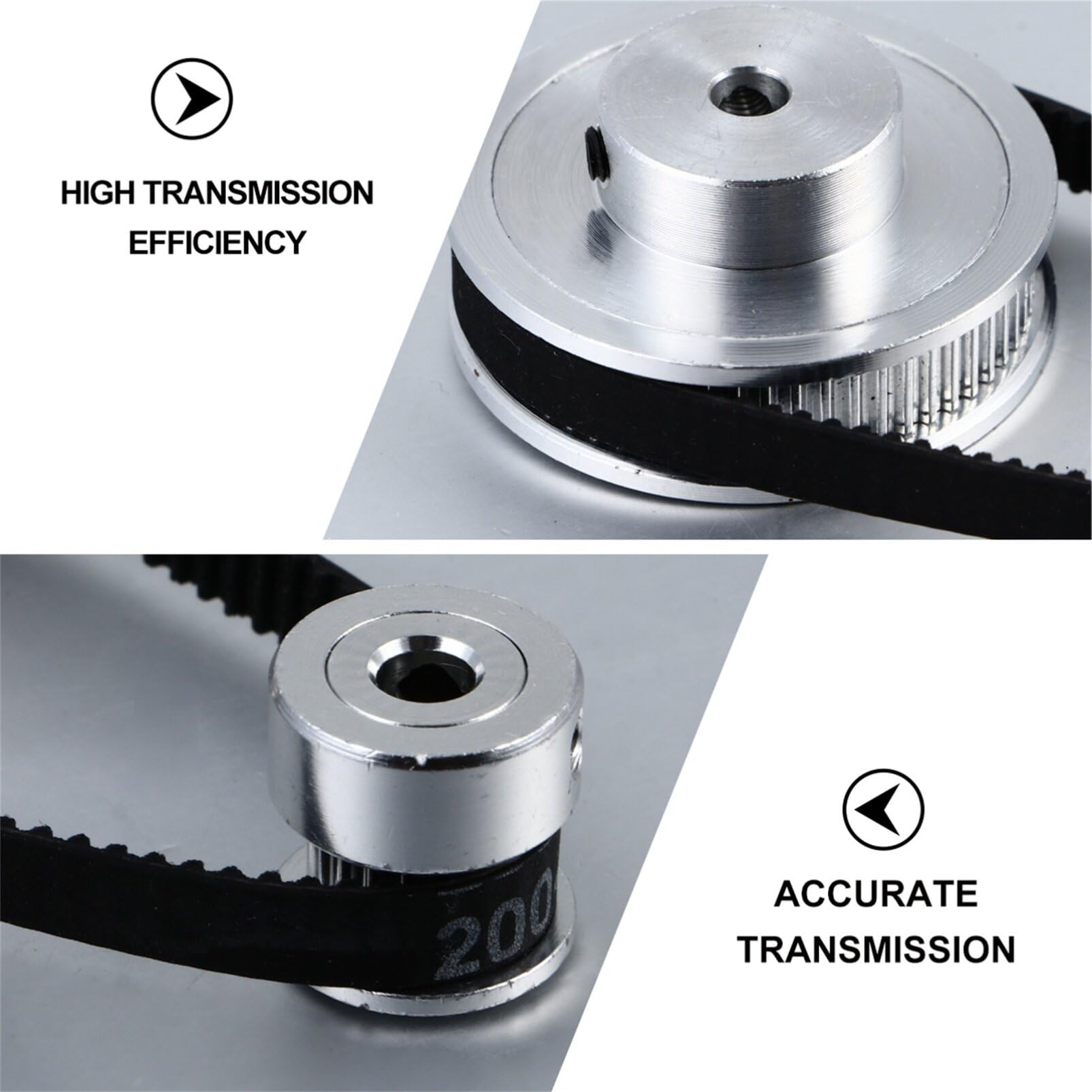 ULTECHNOVO 3sets Pulegge Sincrone Per Stampante Kit Accessori Con Pulegge Da Denti Cinghia Progettato Per Motori Passo-passo Materiale in Alluminio Anodizzato Gomma Rinforzata