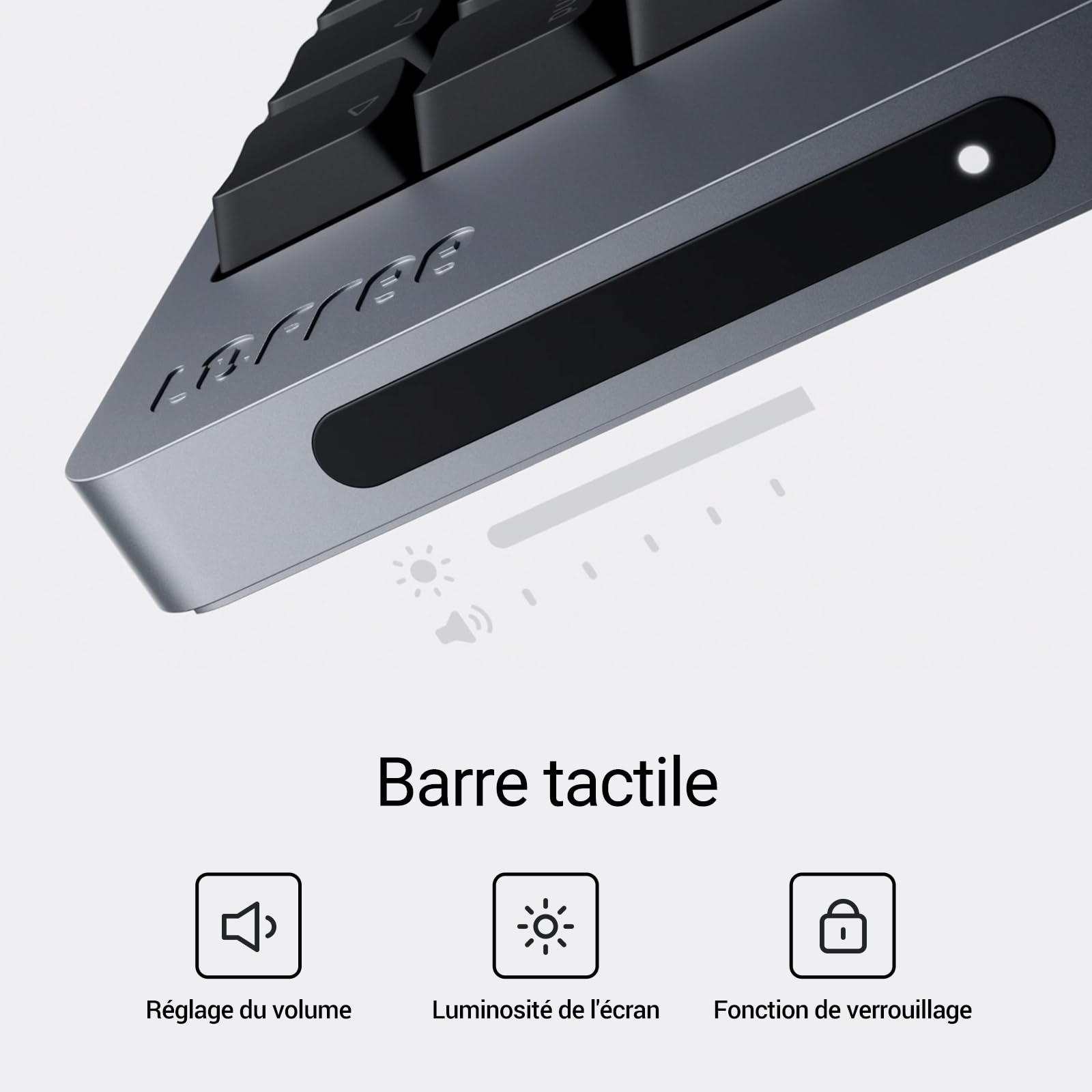 LOFREE Flow2 Clavier mécanique Ultra-Fin AZERTY, Alliage d’Aluminium, switches tactiles Pulse, sans Fil Rechargeable 3 Modes, Windows/macOS (Gris Spatial, 100 Touches)