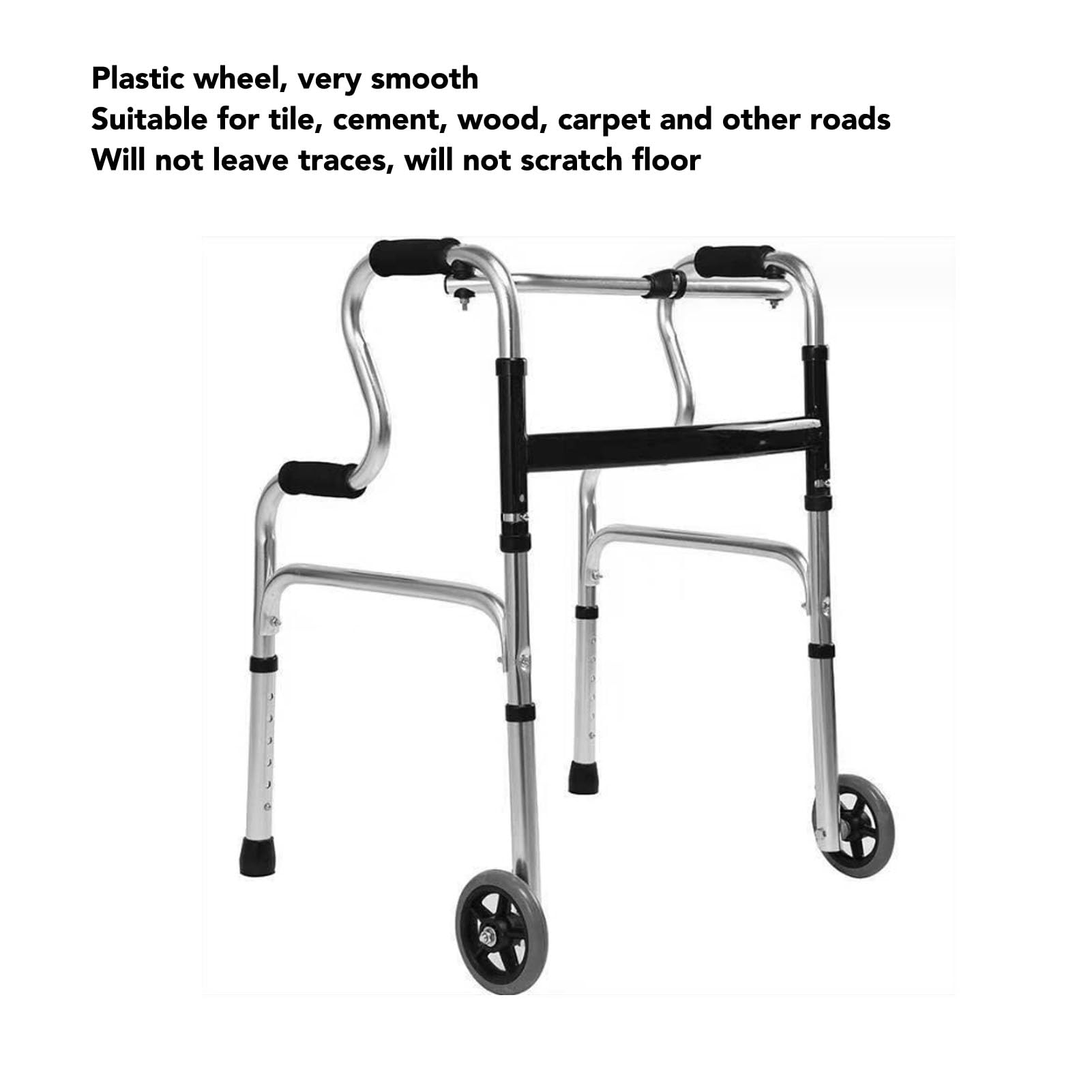2 Ruedas para Andador, Accesorios de Repuesto para Andador, Ruedas Ajustables de Repuesto para Personas Mayores con Discapacidad, Patas de Aleación de Aluminio