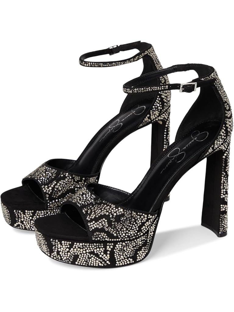 Black Jessica Simpson Telxia Ankle Strap Platform Sandals