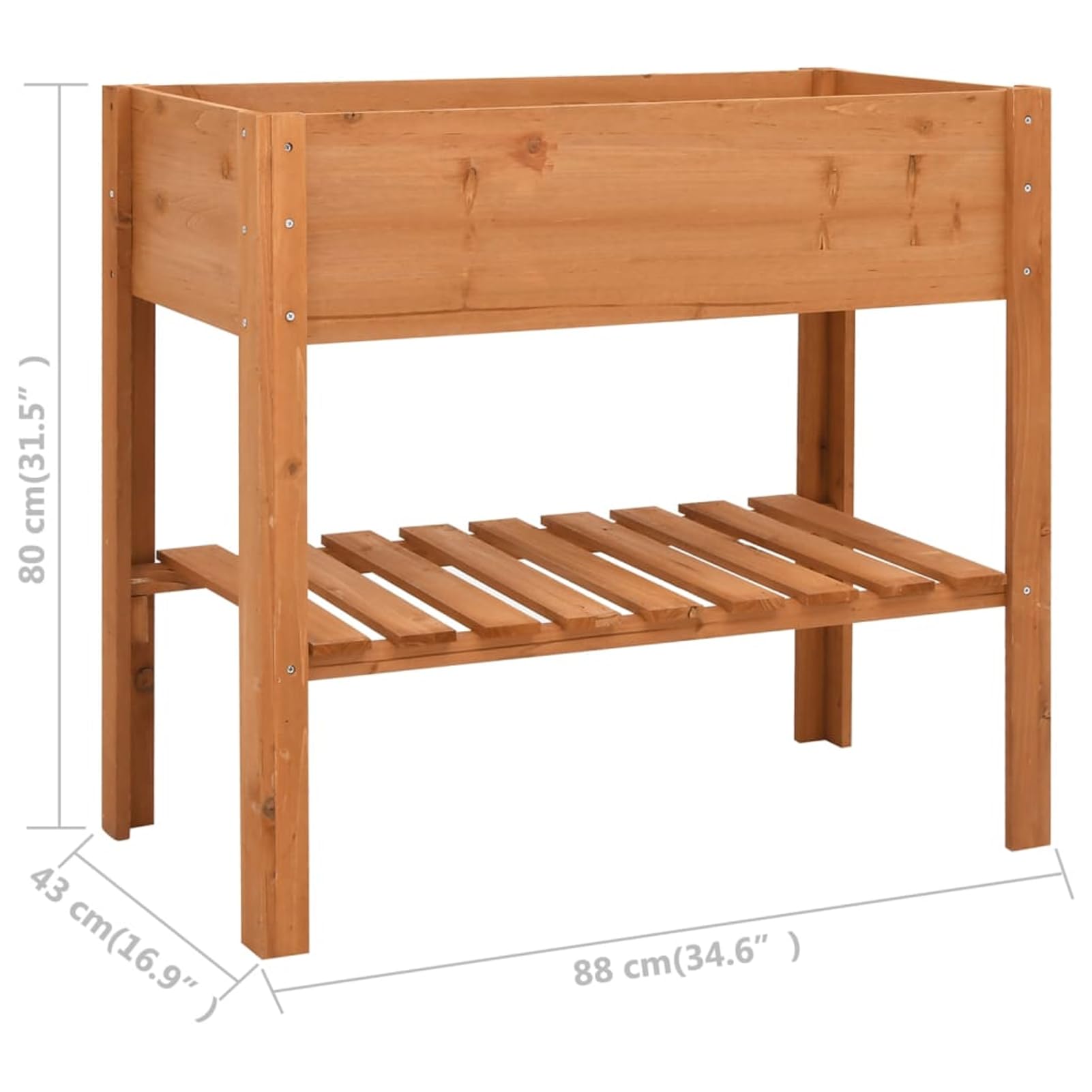 Homgoday Macetero de madera de 88 x 43 x 80 cm, maceta de jardín para exteriores, maceta para patio, terraza, patio trasero y césped, decoración de jardín, cama de hierbas vegetales