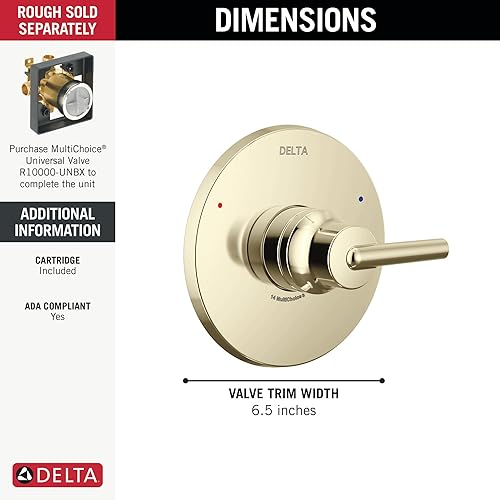 Miniatura 9 de Delta Faucet Trinsic 14 Series T14059-BL - Kit de moldura de válvula de ducha de una sola función, mango de ducha, kit de molduras de ducha Delta