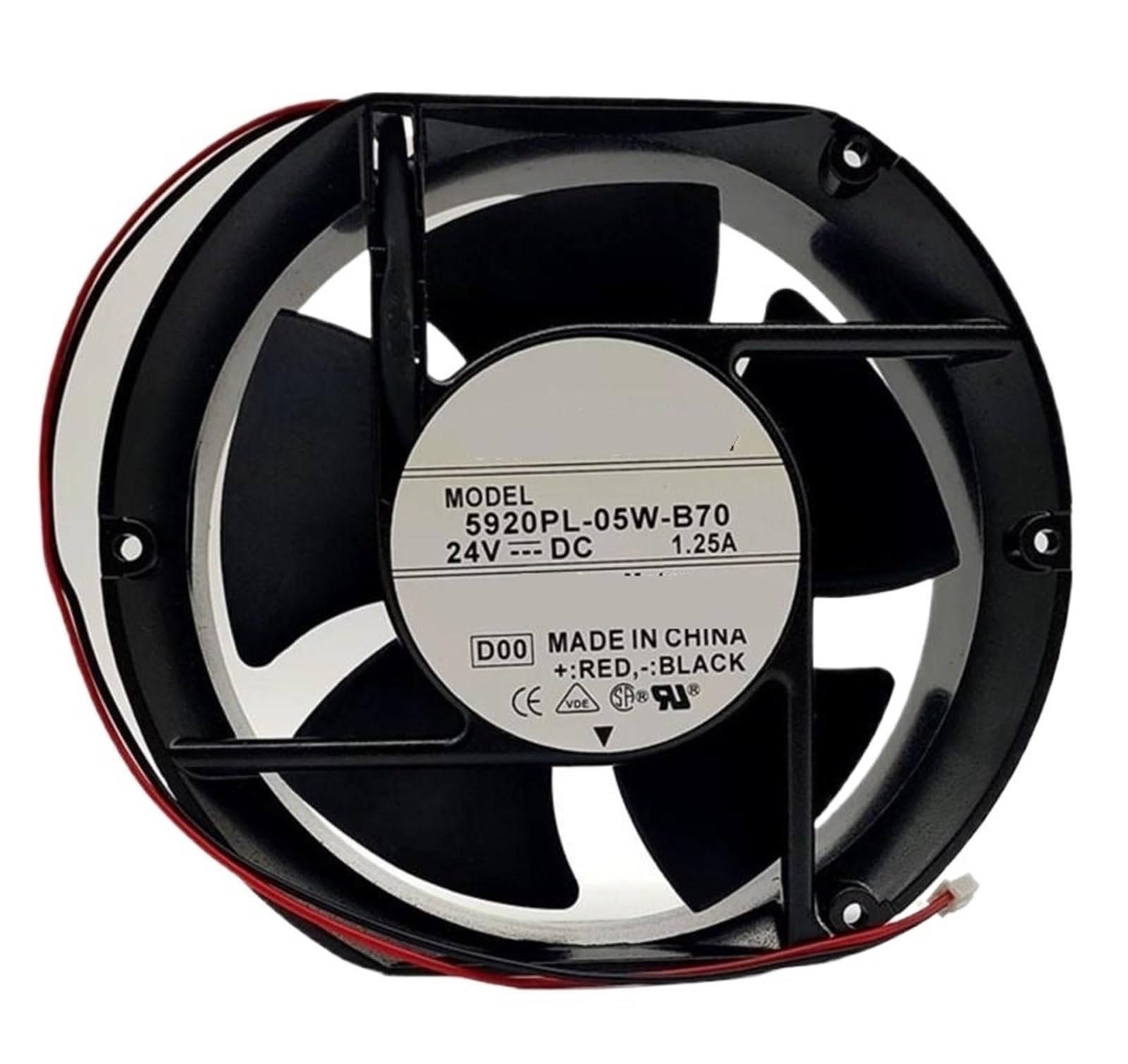 LZIKKGKI 5920PL-05W-B70 E00 DC 24V 1.25A 172x150x51mm 2-wire Cooling Fan 5920PL-05W-B40(5920PL-05W-B40)