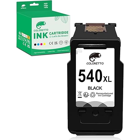 COLORETTO 540 XL Cartouches d'encre Remanufacturées pour Canon 540XL pour Canon Pixma MG3650