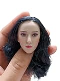 1/6 Scale Female Head Sculpt,Female Killer Black Curls Hair Head Carved for 12inch Soldier Action Figure Body Doll Collection (A)