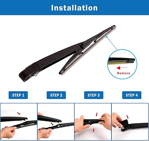 Miniatura 5 de WTI Juego de limpiaparabrisas trasero compatible con Kia Sorento 2015-2020, kit de limpiaparabrisas trasero, accesorios de repuesto