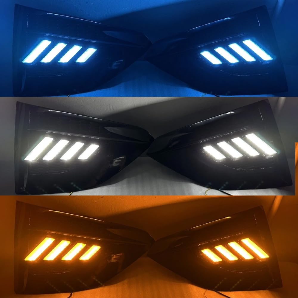 Riloer Luces diurnas LED DRL, luces antiniebla, intermitentes, lámpara tricolor delantera izquierda y derecha, compatible con Nissan Altima 2023-2025