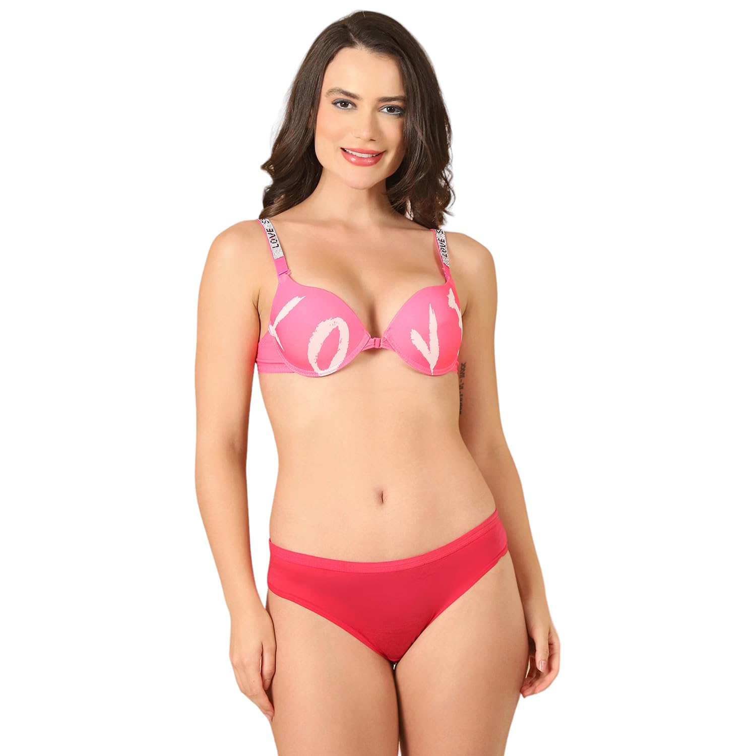 quttos PrettyCat Shine Strap Sexy Front Open Underwire Pushup Bra Panty Set-picture-33