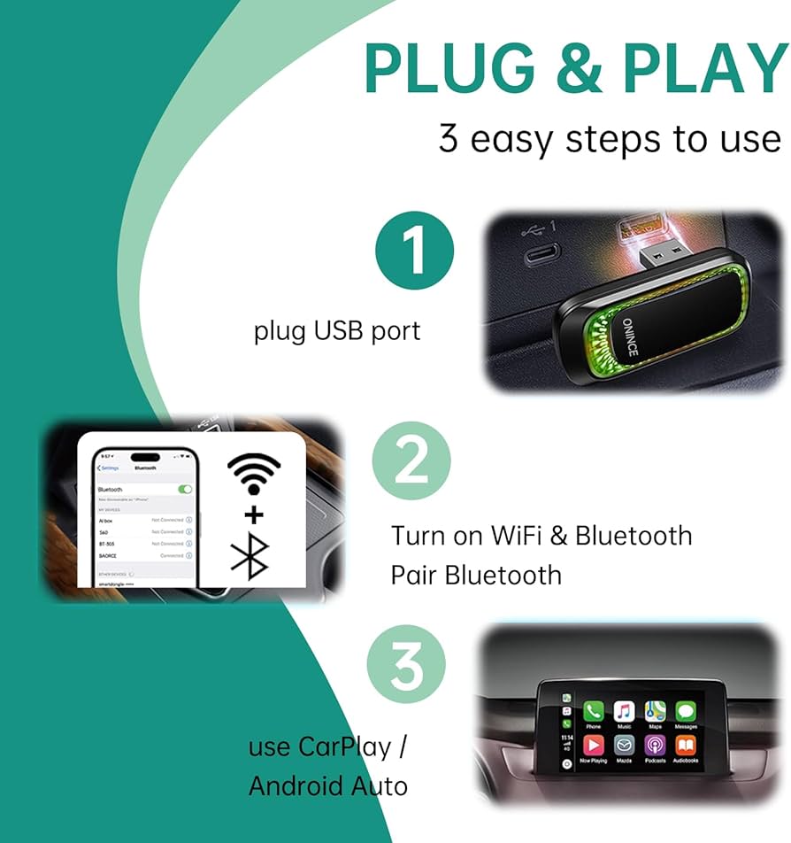 Amazon.com: 3-in-1 Wireless CarPlay Adapter for Apple CarPlay